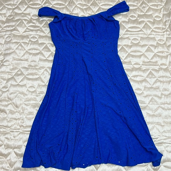 London Style Collection Short Midi Blue Dress Womens S Fully Lined Sleeveless - Picture 2 of 9